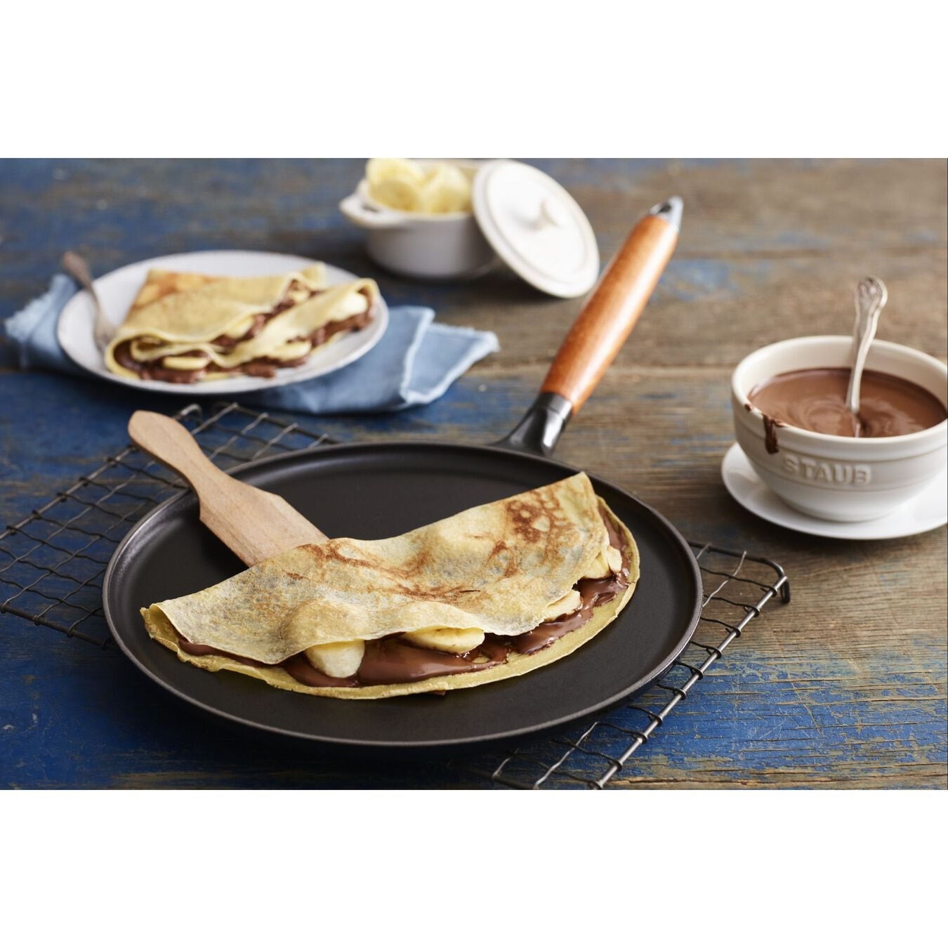 Staub Cast Iron 11" Crepe Pan with Spatula & Spreader