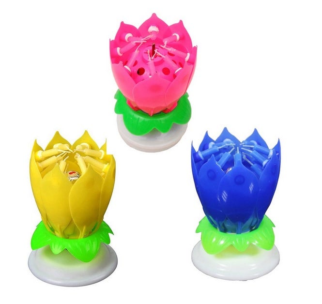 Singing Candle | Lotus Flower Musical Birthday Candle (5 colors)