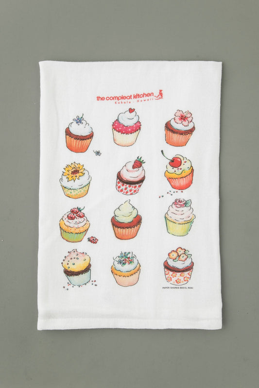 The Compleat Kitchen Original Flour Sack Kitchen Towels - Cupcakes