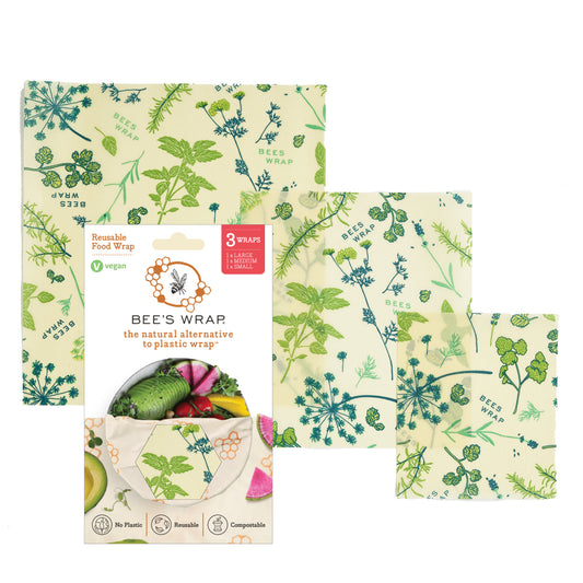 Bee's Wrap Beeswax Food Wrap - 3 Size Pack (5 designs)