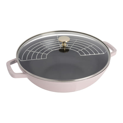 Staub Cast Iron 12" Perfect Pan Wok with Rack (8 colors)
