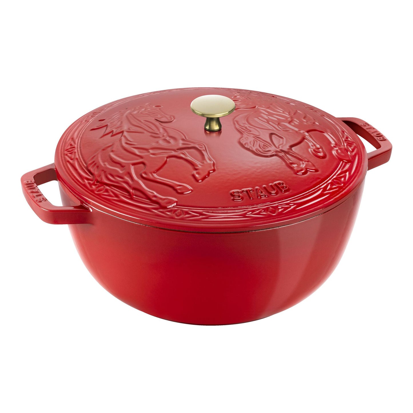 Staub Cast Iron 5.25 Qt. French Oven & Horse Lid (2 colors)