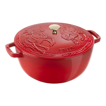 Staub Cast Iron 5.25 Qt. French Oven & Horse Lid (2 colors)