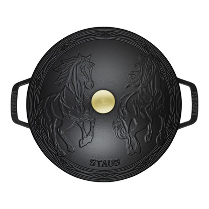 Staub Cast Iron 5.25 Qt. French Oven & Horse Lid (2 colors)