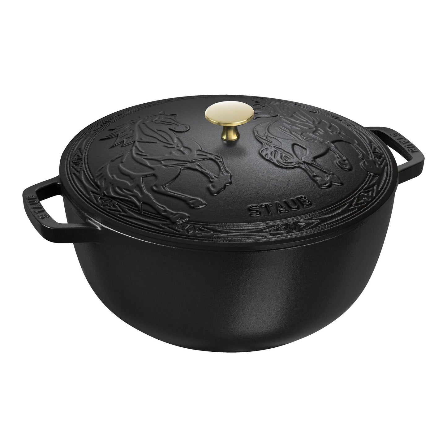 Staub Cast Iron 5.25 Qt. French Oven & Horse Lid (2 colors)