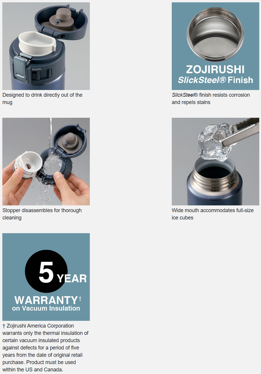 Zojirushi Stainless Mug 16 oz. (3 colors)