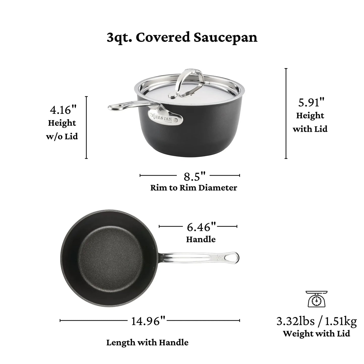 Hestan TITUM Fusion Nonstick Sauce Pan (3-Quart)