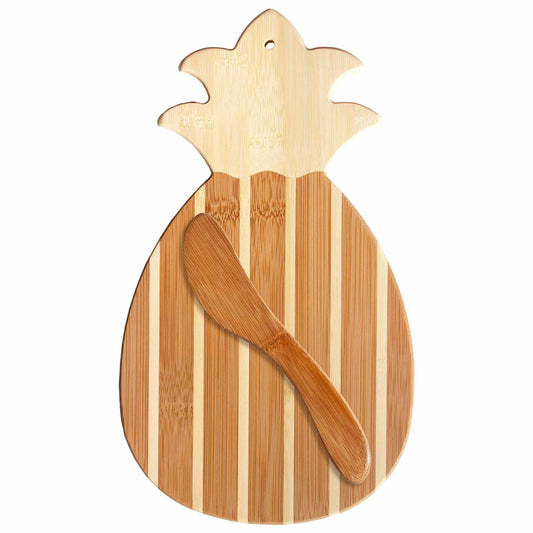 Pineapple Bamboo Serving Board & Spreader Knife Gift Set