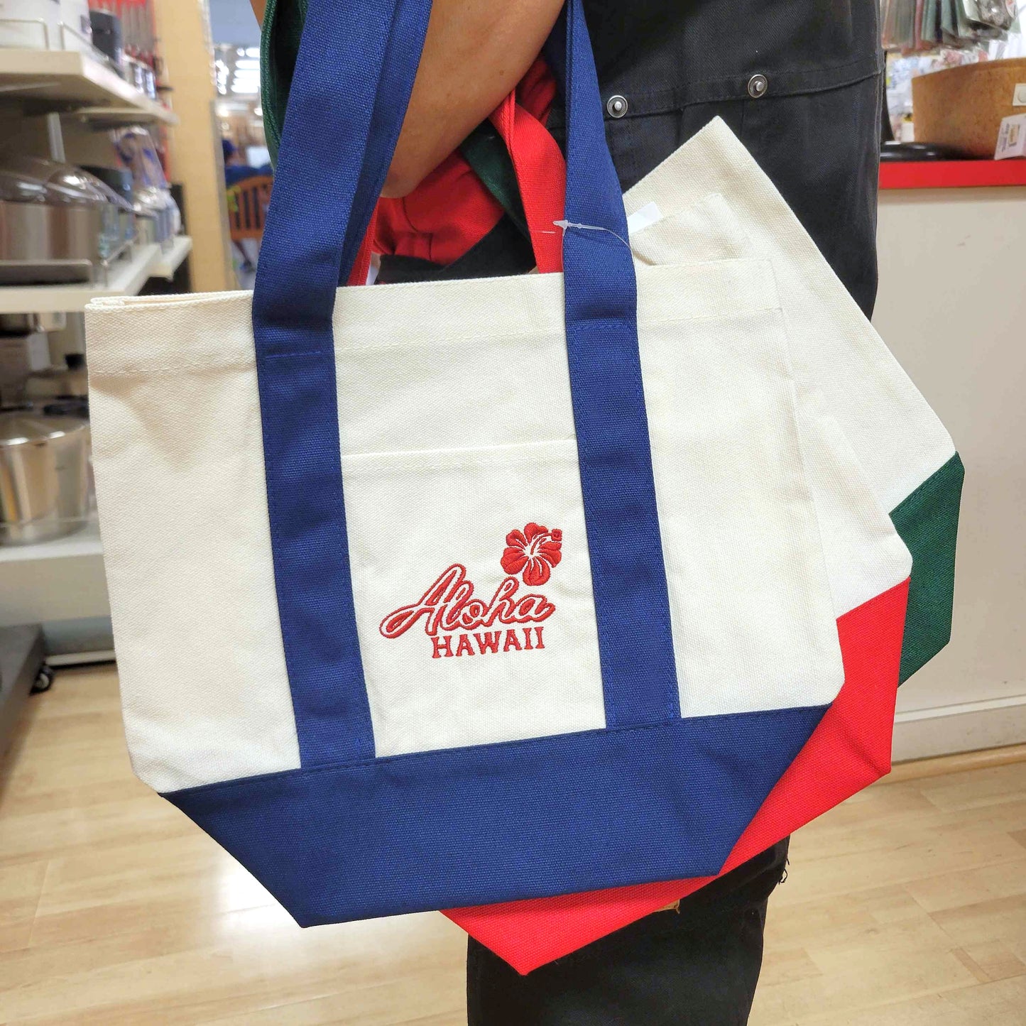 Canvas Tote Bag Small - Hibiscus Hawai'i Aloha (7 colors)