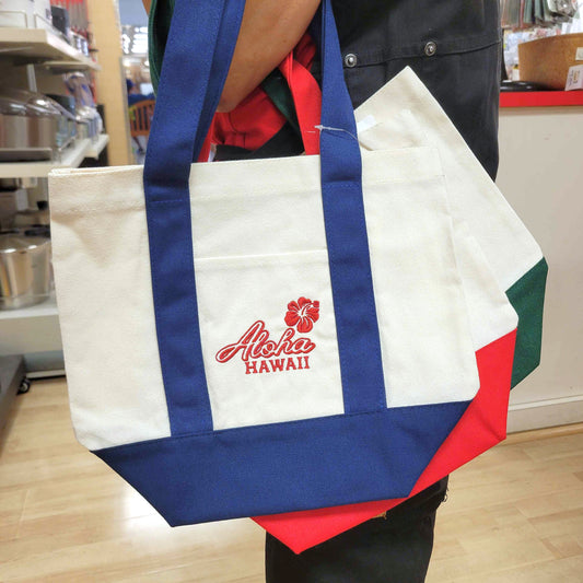 Canvas Tote Bag Small - Hibiscus Hawai'i Aloha (7 colors)