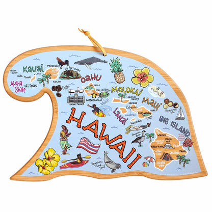 Fish Kiss™ Hawaiian Islands Bamboo Cutting Board