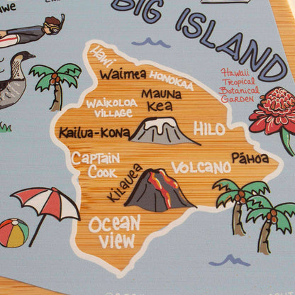 Fish Kiss™ Hawaiian Islands Bamboo Cutting Board