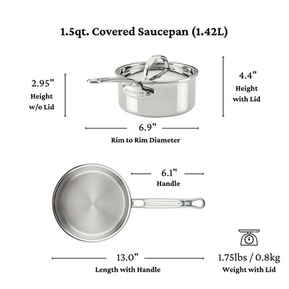 Hestan ProBond Luxe Stainless Steel Clad Sauce Pan (1.5-Quart)