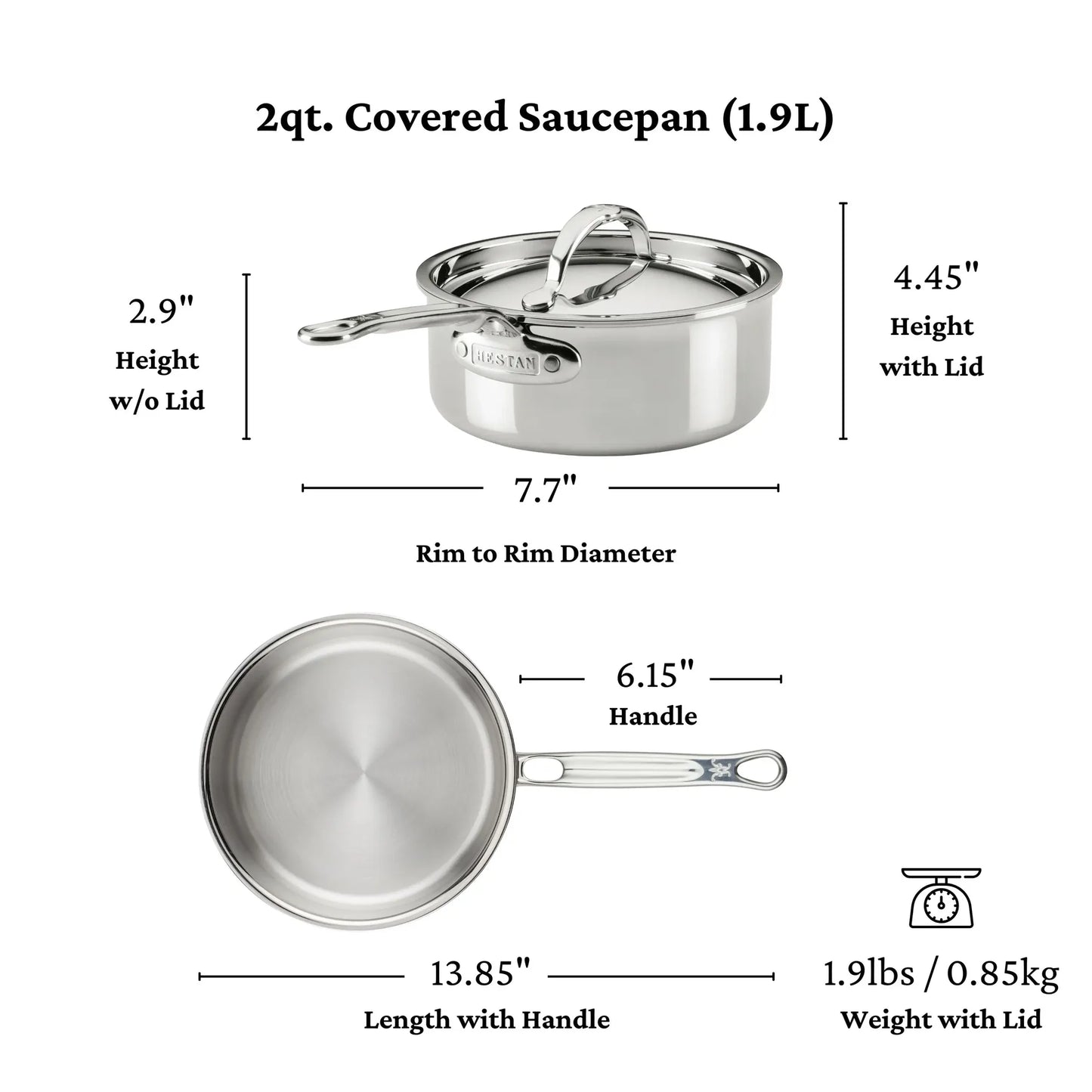 Hestan ProBond Luxe Stainless Steel Clad Sauce Pan (2-Quart)