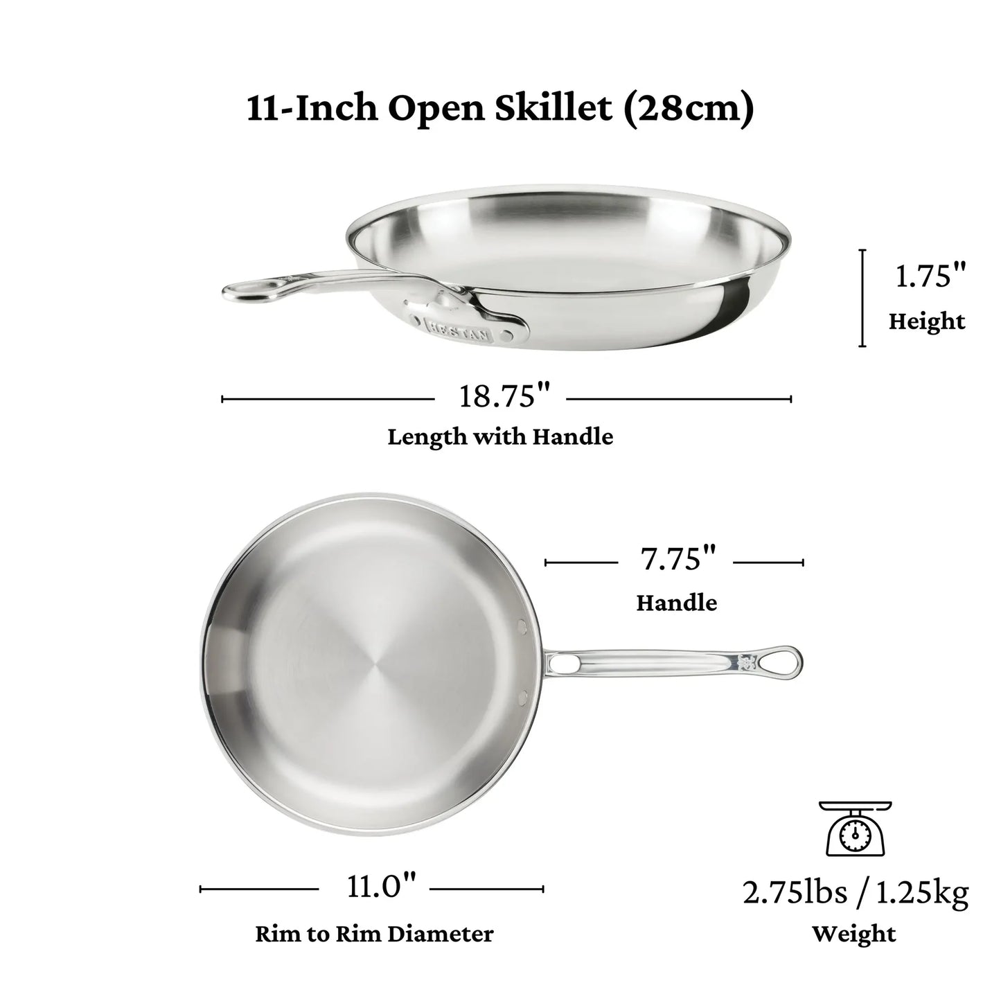 Hestan ProBond Luxe Stainless Steel Clad Frying Pan Skillet (11-inch)