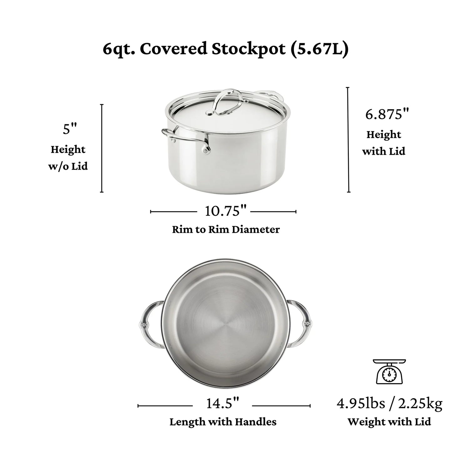 Hestan ProBond Luxe Stainless Steel Clad Stockpot (6-Quart)