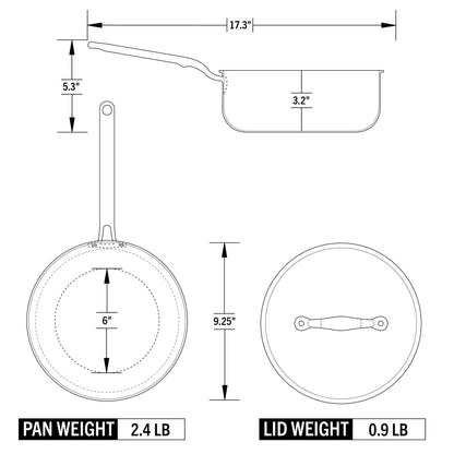 Eater x Heritage Steel 3 Quart Saucier with Lid