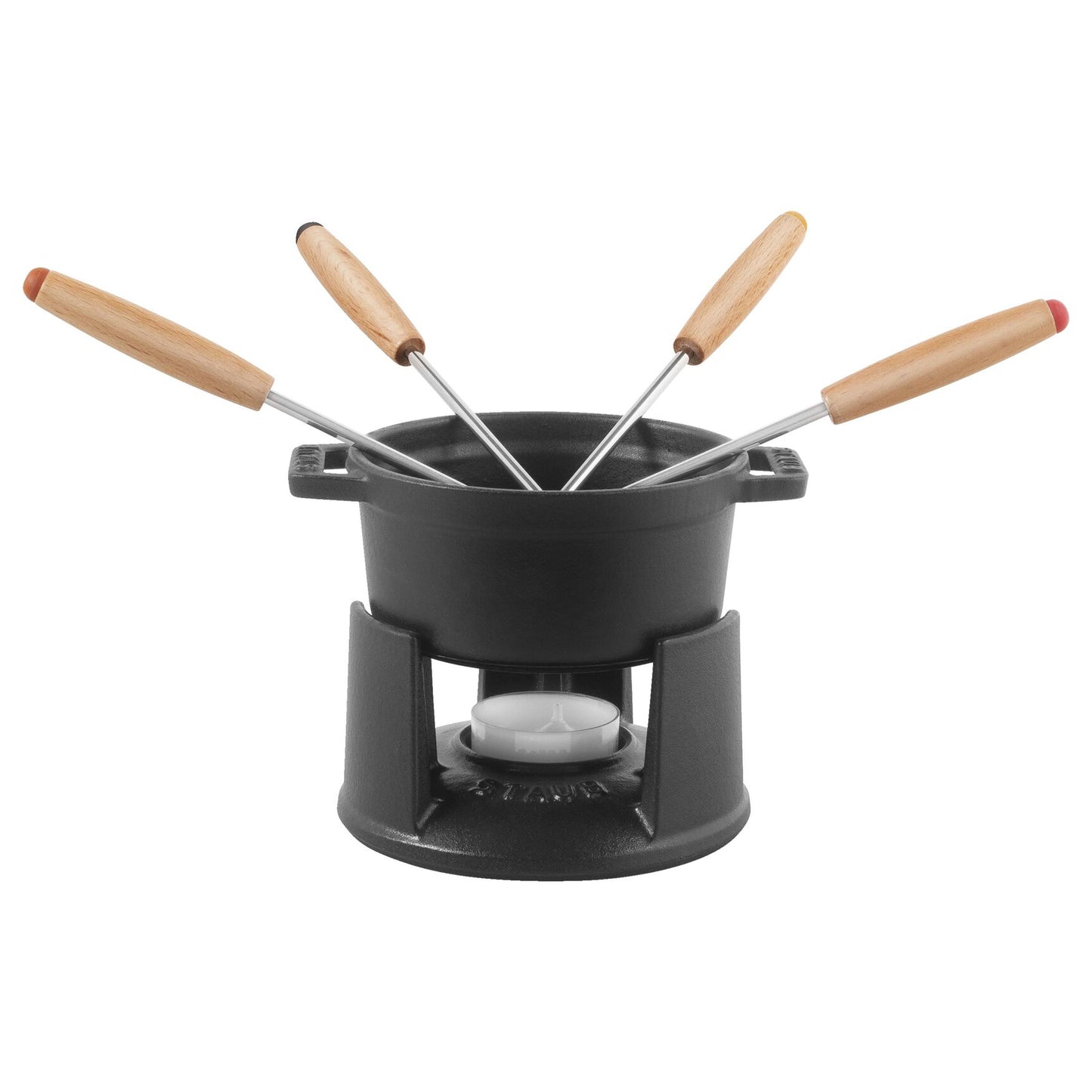 Staub Cast Iron 0.25 Qt. Mini Chocolate Fondue Set - Black Matte