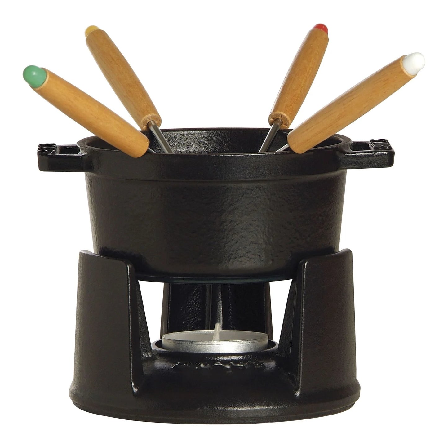 Staub Cast Iron 0.25 Qt. Mini Chocolate Fondue Set - Black Matte