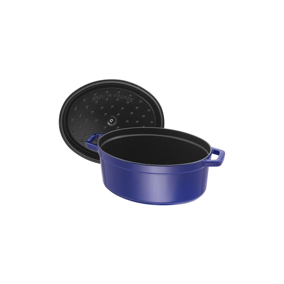 Staub Cast Iron 7 Qt. Oval Cocotte - Dark Blue