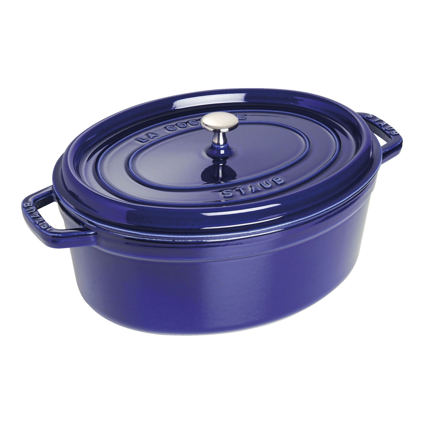 Staub Cast Iron 7 Qt. Oval Cocotte - Dark Blue