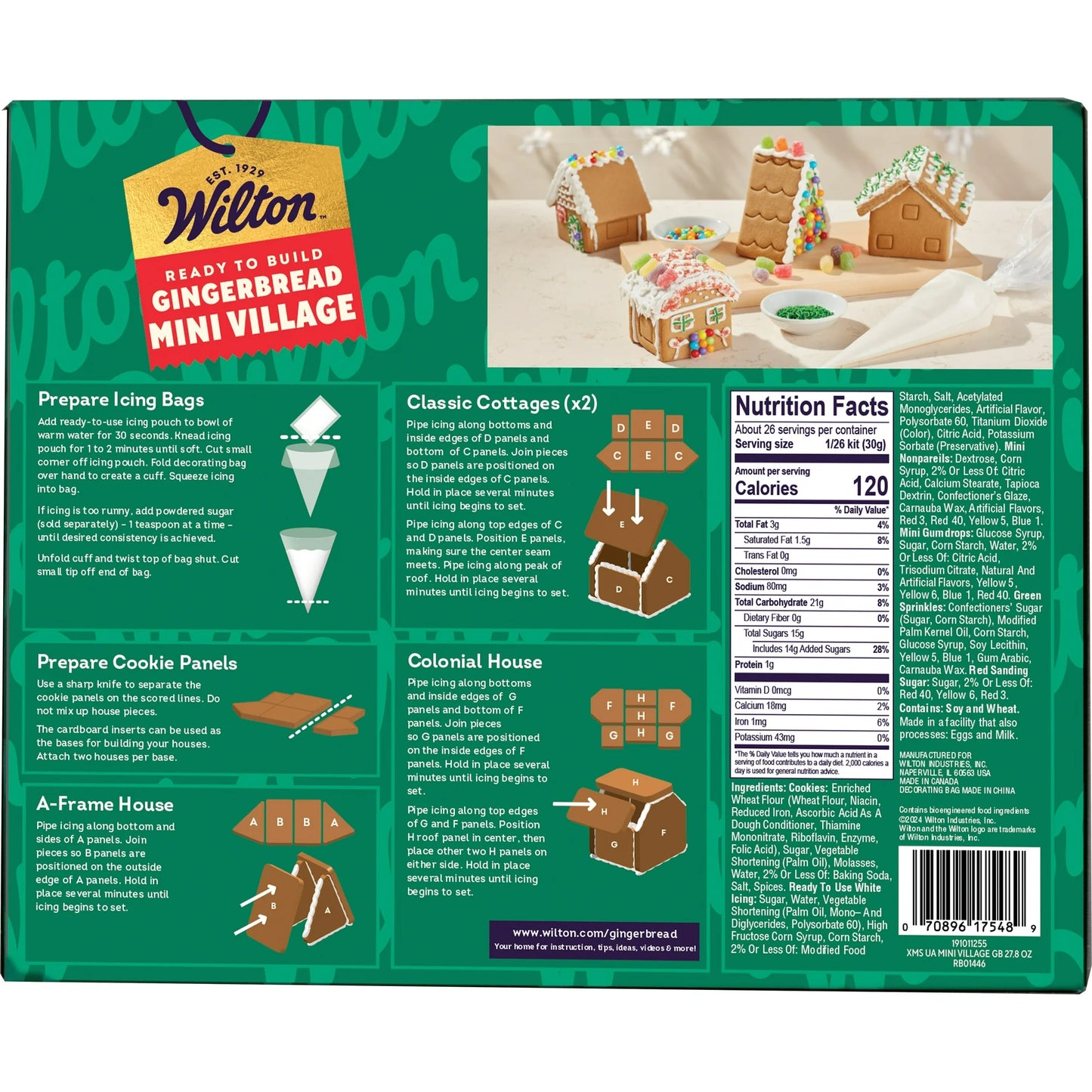 Wilton Christmas Gingerbread Mini Village, 10-Piece