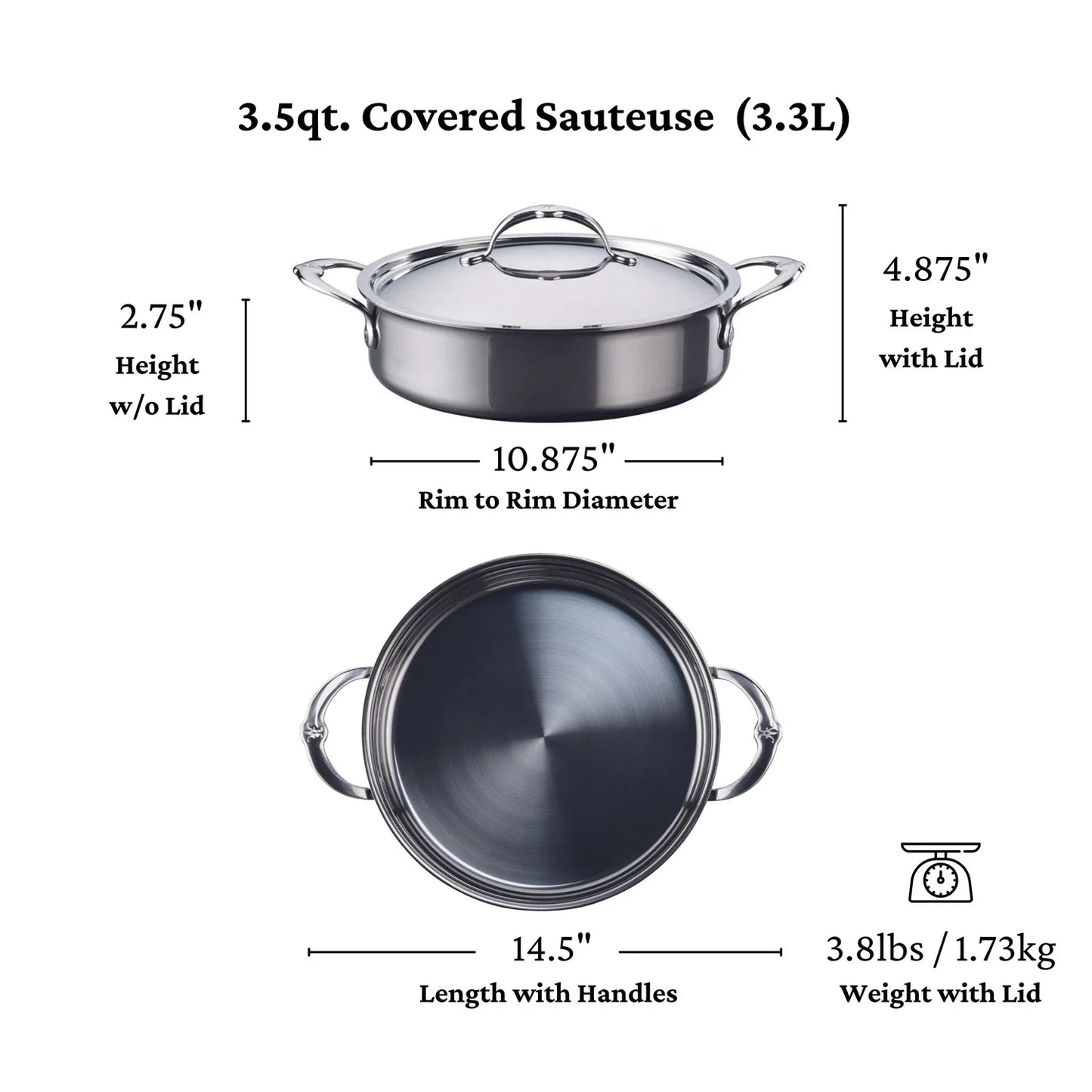 Hestan NanoBond Titanium Sauteuse/Braiser (3.5-Quart)