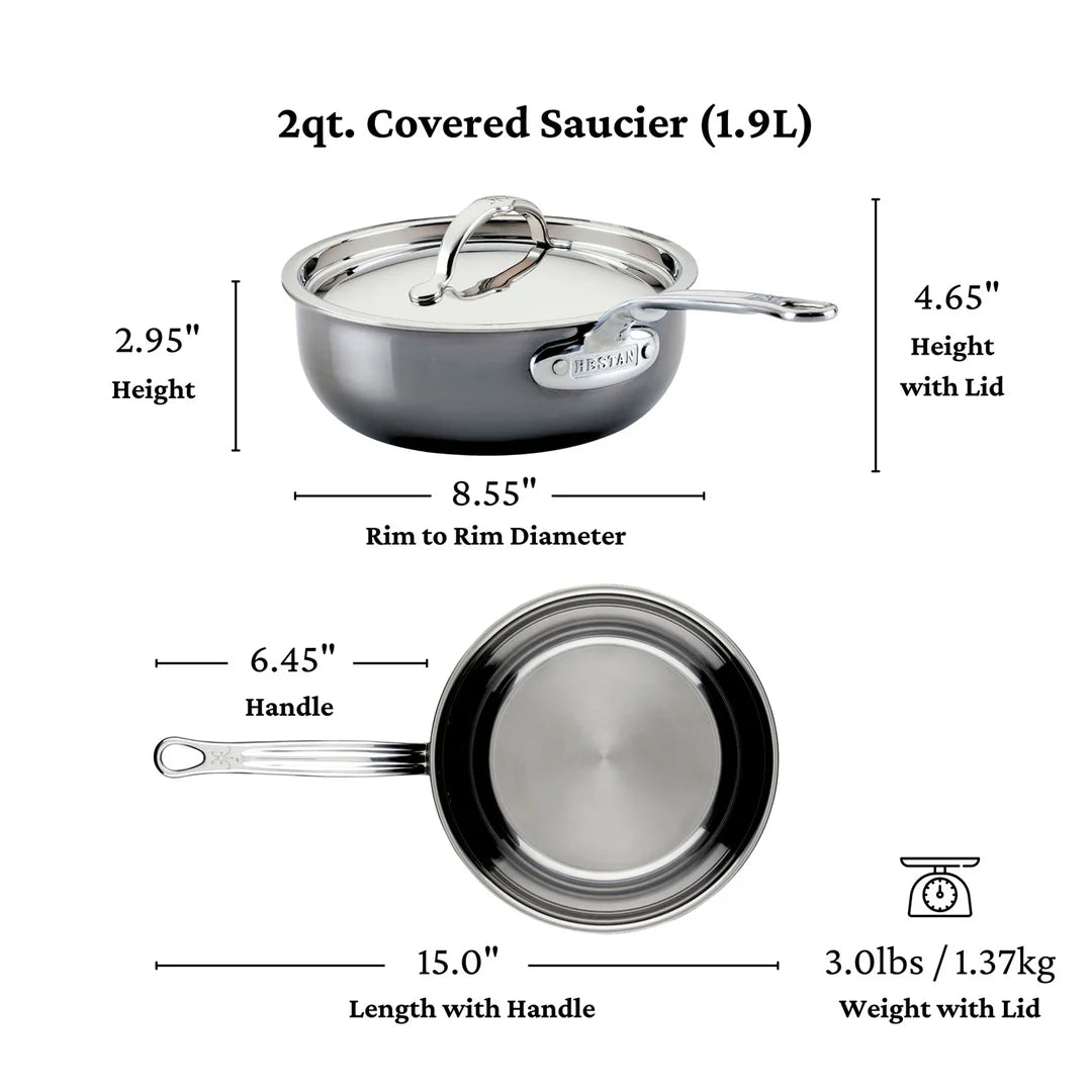 Hestan NanoBond Titanium Saucier Pan (2-Quart)