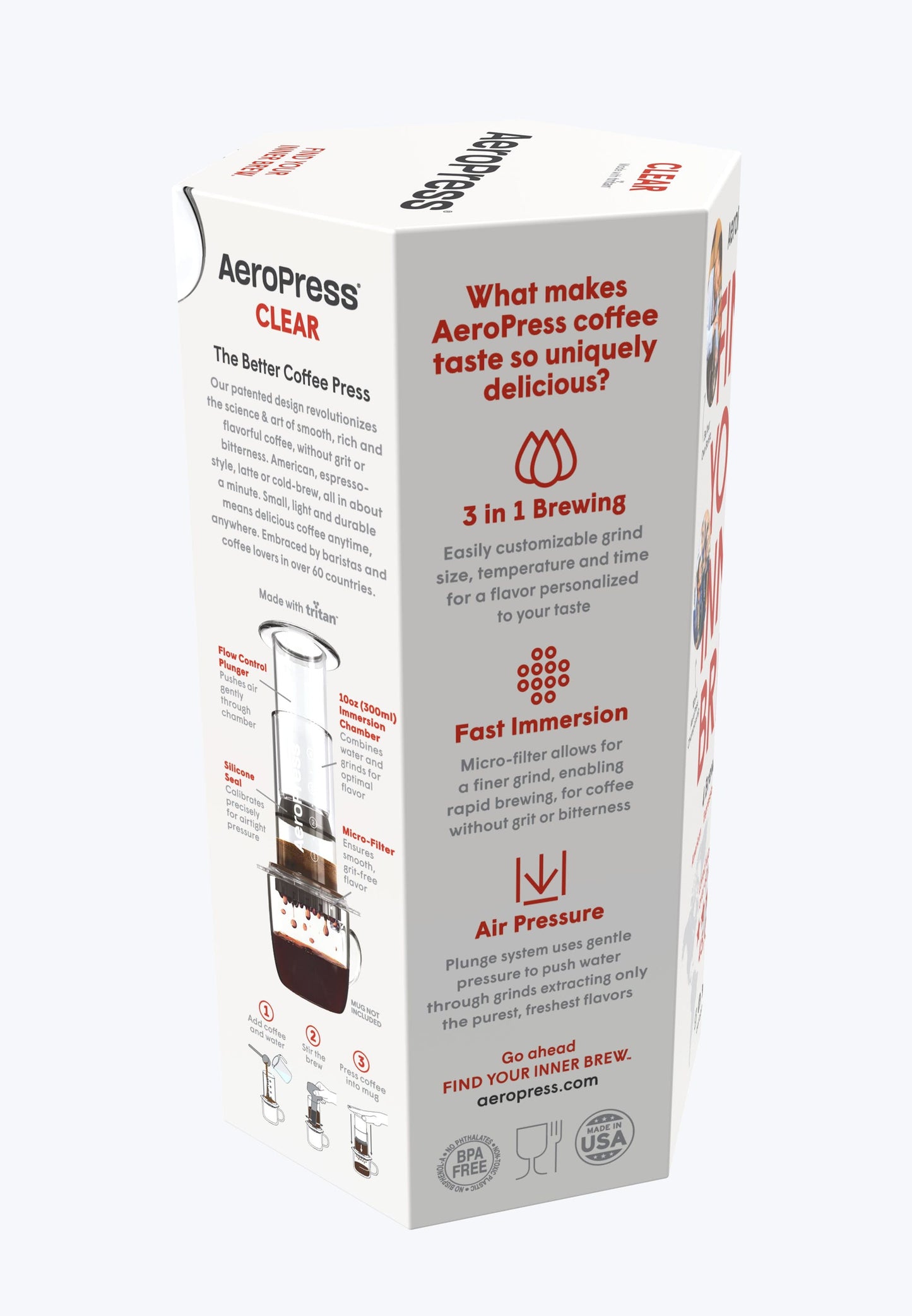 AeroPress Coffee Maker - Clear (4 colors)