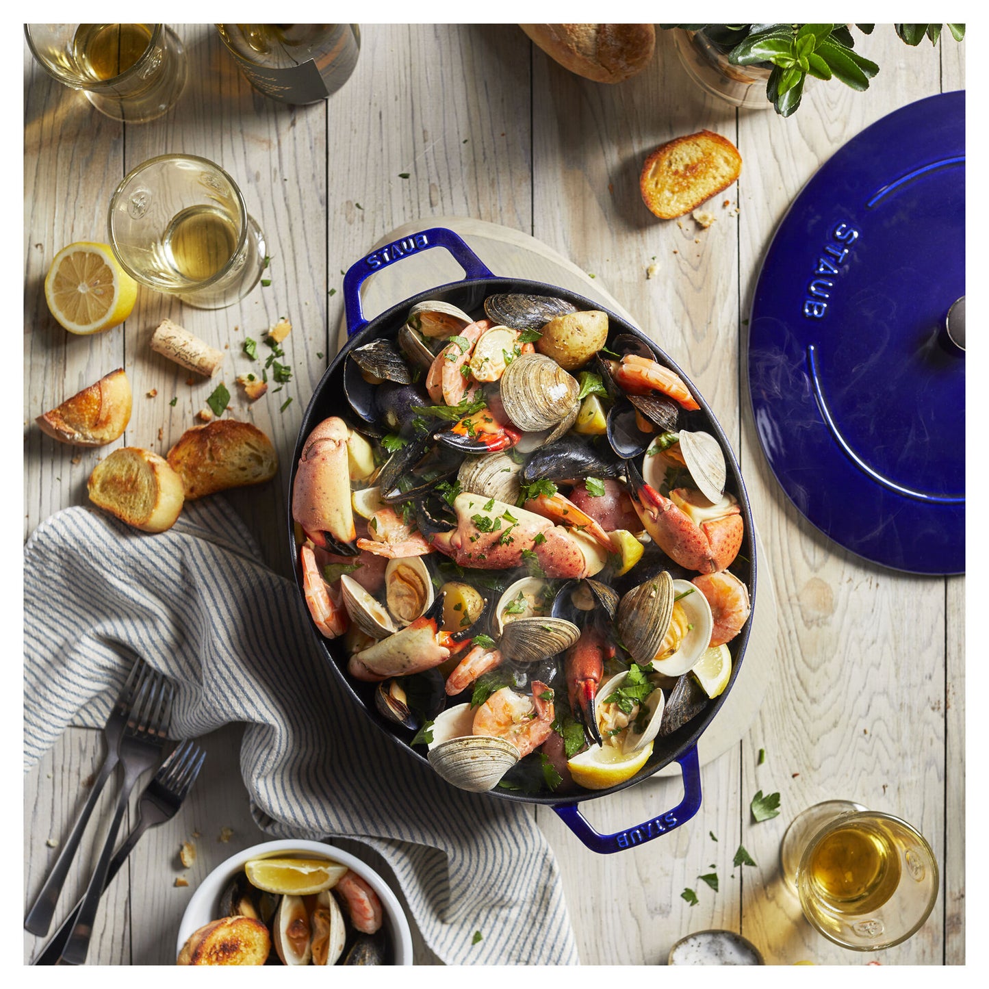 Staub Cast Iron 6.25 Qt. Wide Oval Dutch Oven (3 colors)