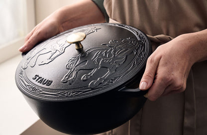 Staub Cast Iron 5.25 Qt. French Oven & Horse Lid (2 colors)
