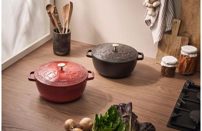 Staub Cast Iron 5.25 Qt. French Oven & Horse Lid (2 colors)