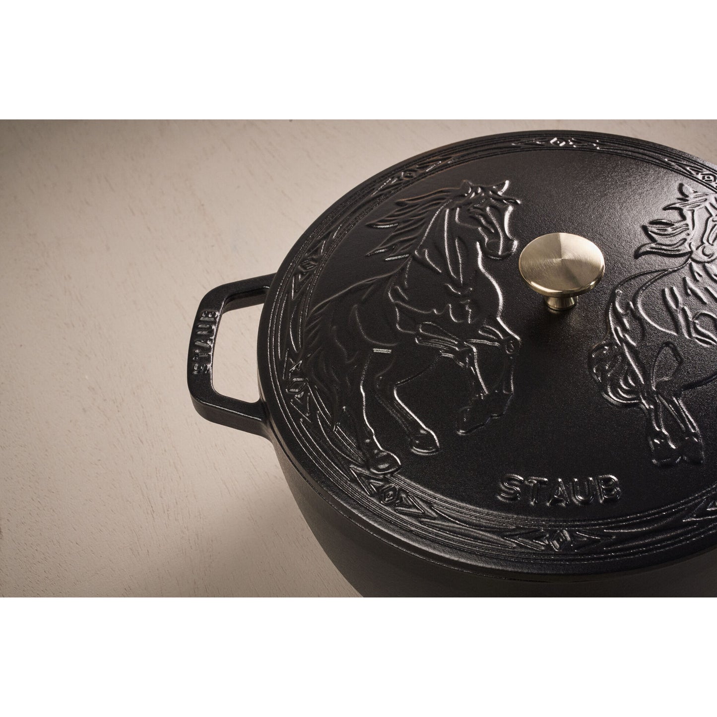 Staub Cast Iron 5.25 Qt. French Oven & Horse Lid (2 colors)