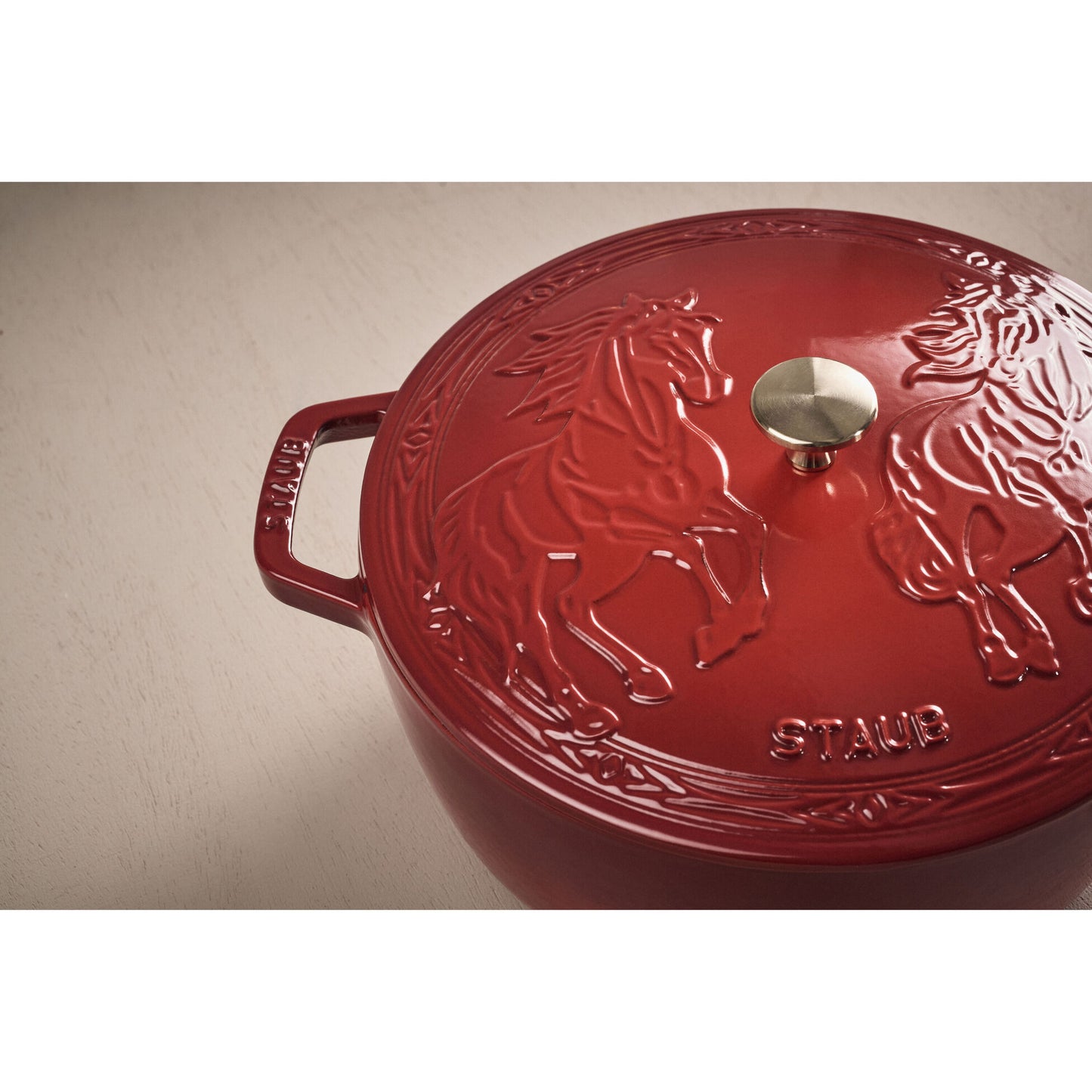 Staub Cast Iron 5.25 Qt. French Oven & Horse Lid (2 colors)