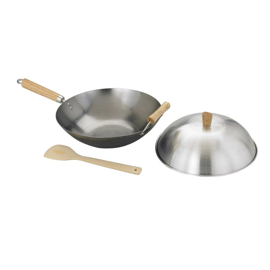 Helen's Asian Kitchen Carbon Steel Wok & Lid (13.5")