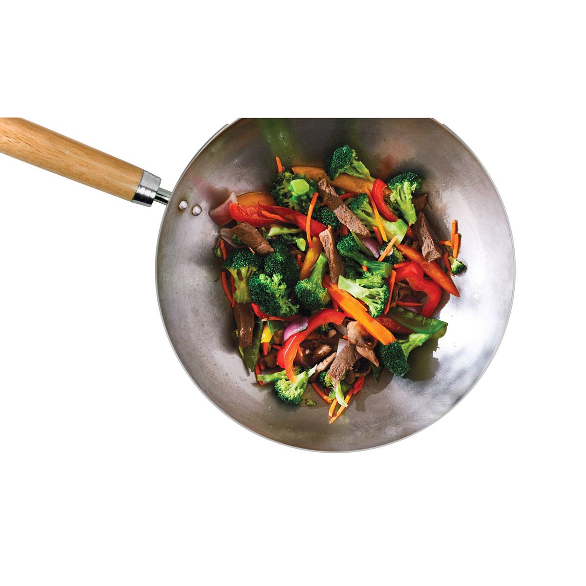 Helen's Asian Kitchen Carbon Steel Round Bottom Wok Set (12")