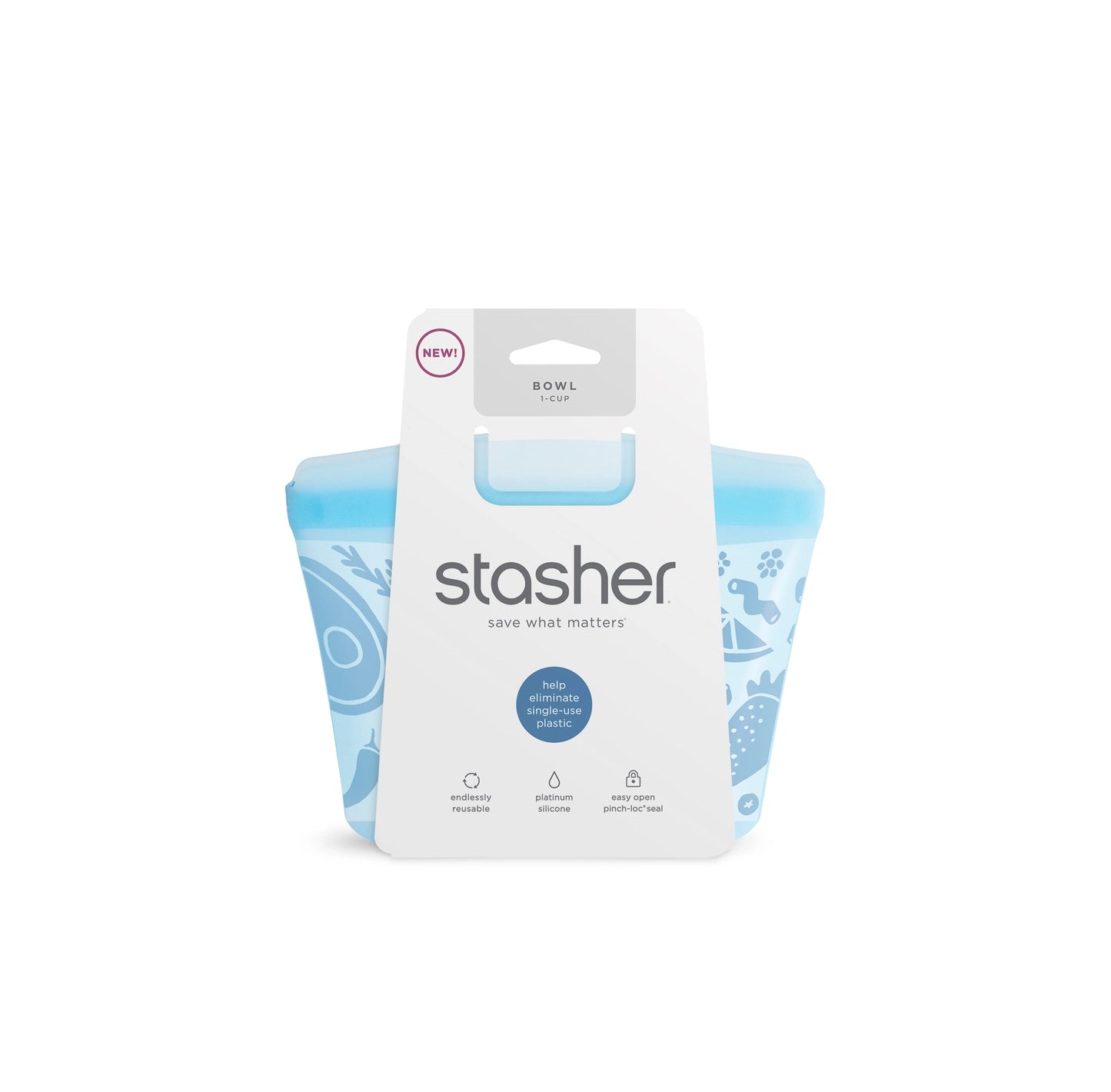 Stasher 1-Cup Bowl (3 colors)