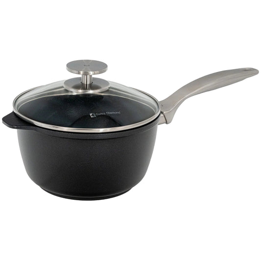 Swiss Diamond CXD Induction Sauce Pan with Lid (2.2 Qt)