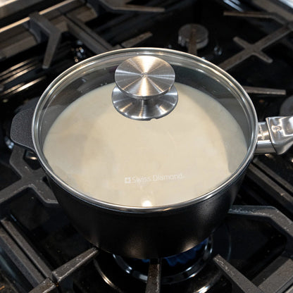 Swiss Diamond CXD Induction Sauce Pan with Lid (3.2 Qt)