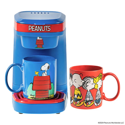 Peanuts Single Cup Coffee Maker Set & Two Mugs