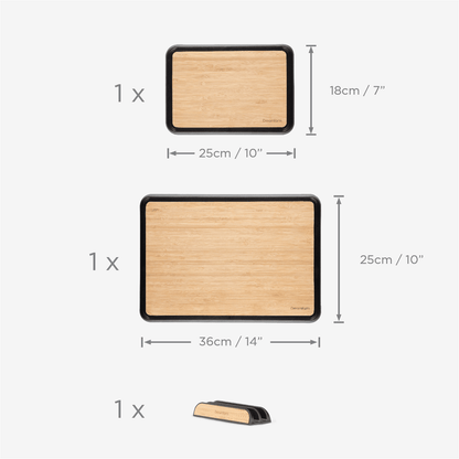 Fledge Bamboo: Flip Edge Cutting Board - Set of 2