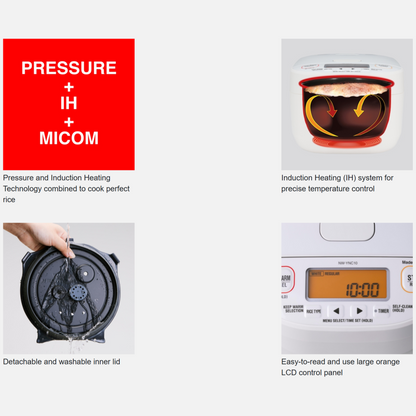 NEW Zojirushi Pressure Induction Heating System Rice Cooker & Warmer (5 or 10 cup) | Made in Japan
