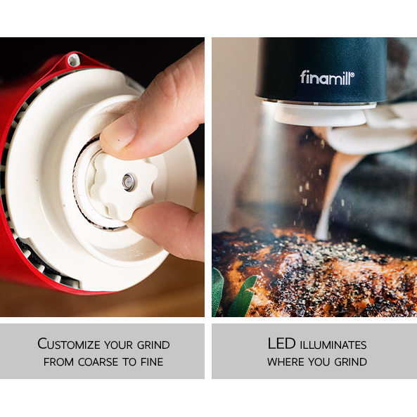 FinaMill Ultimate Rechargeable Spice Grinder 6-Piece Set (3 colors)