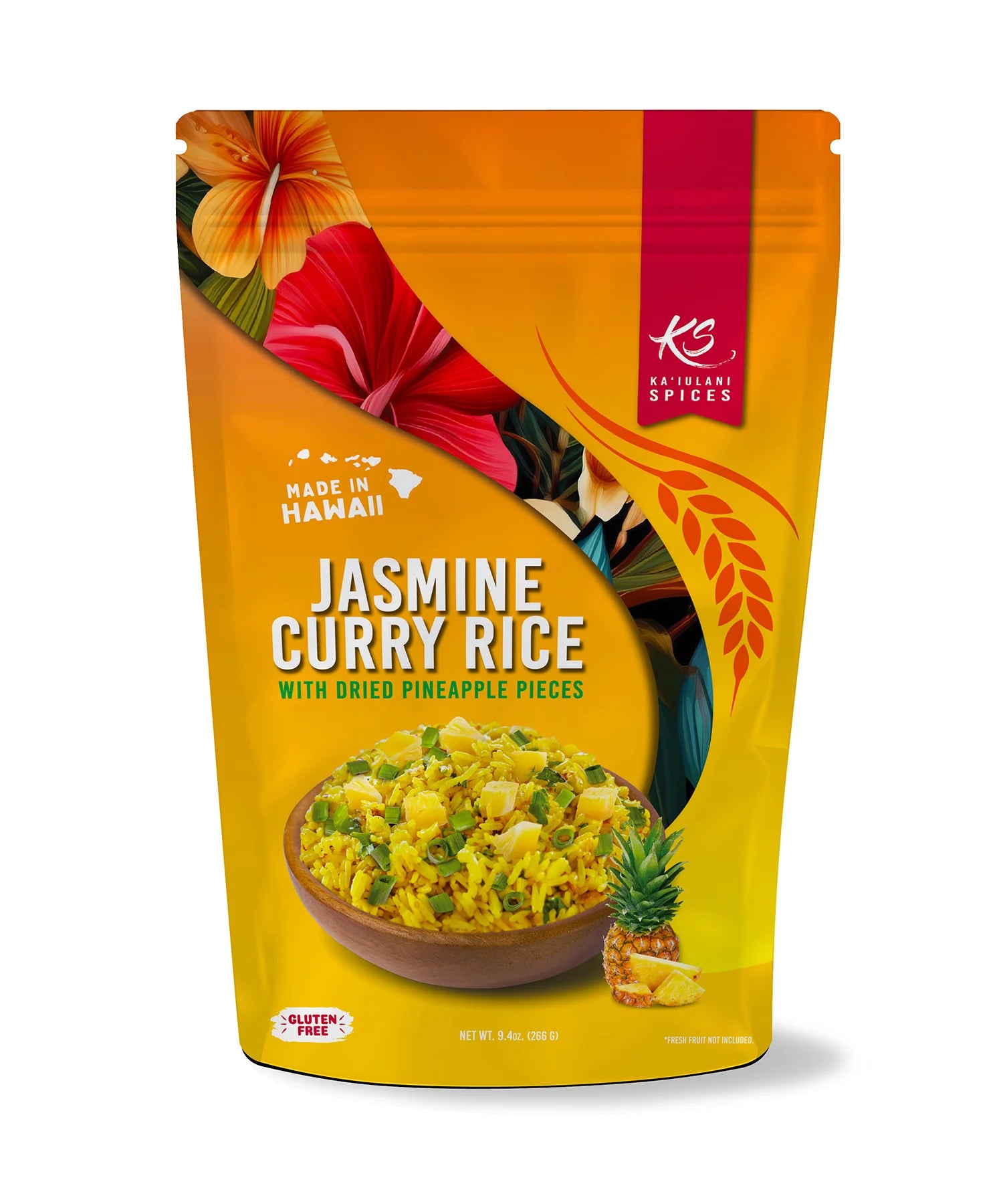 Kalunonia Rice Ka'iulani Pineapple Curry White Rice Kit (9.4 oz. or 16 oz.) - Made in ...