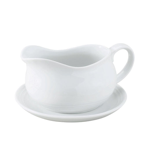 Porcelain Gravy Boat with Saucer 24 oz.