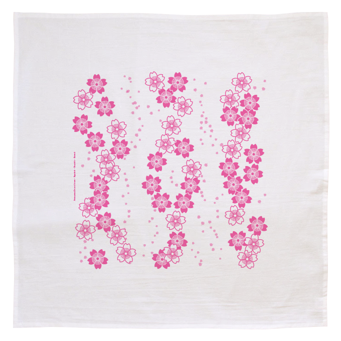 Flour Sack Kitchen Towel - Pink Sakura Cherry Blossom (Made in Hawai'i)