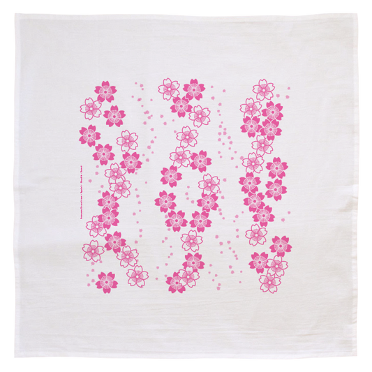 Flour Sack Kitchen Towel - Pink Sakura Cherry Blossom (Made in Hawai'i)