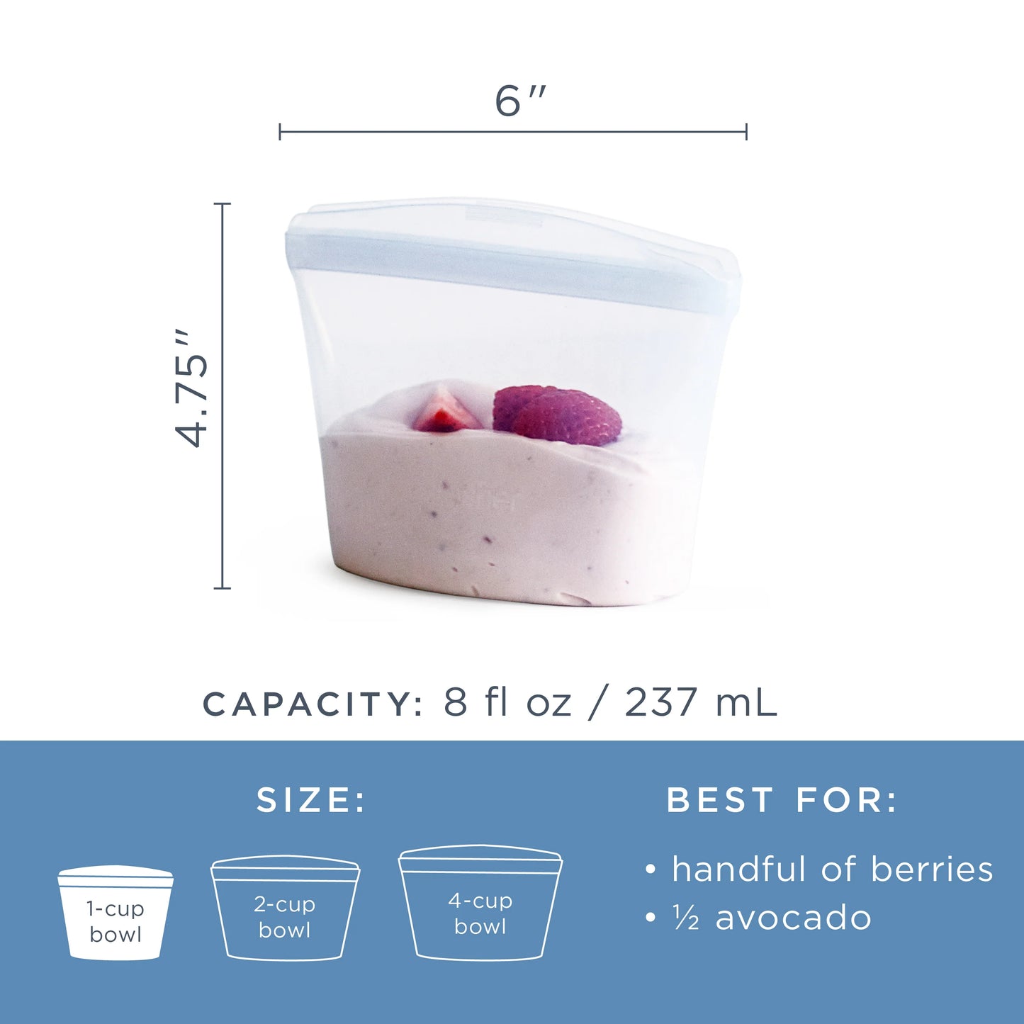Stasher 1-Cup Bowl (3 colors)