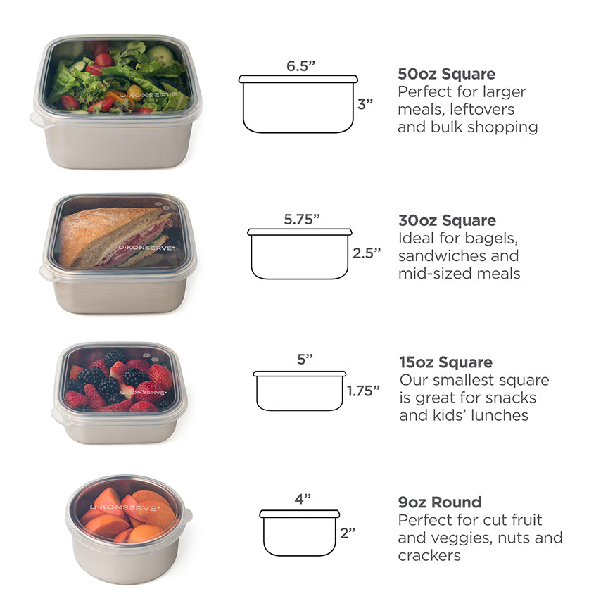 U-Konserve Square Food-Storage Container 15 oz.