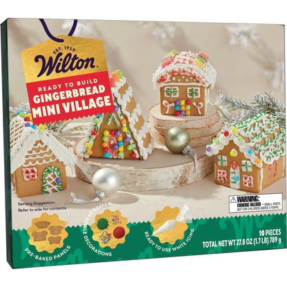 Wilton Christmas Gingerbread Mini Village, 10-Piece